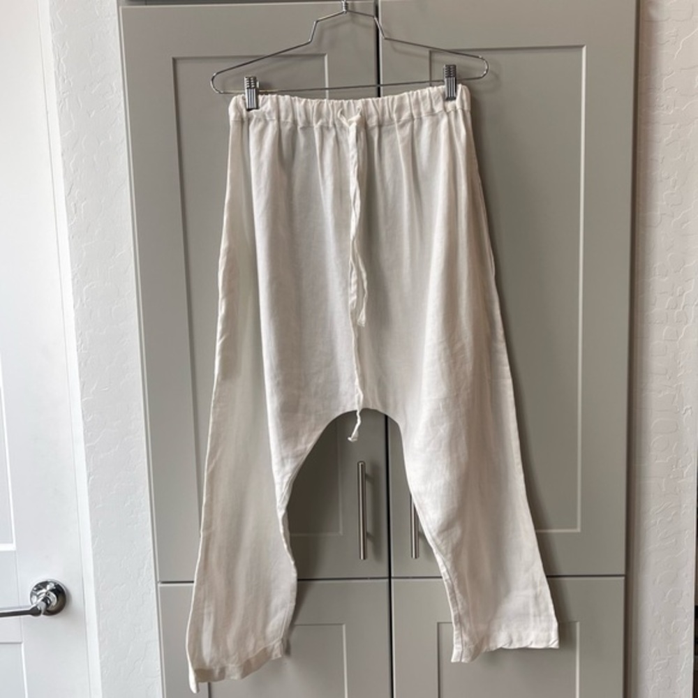 Cream Relaxed Fit Track Pants with Elastic Waistband